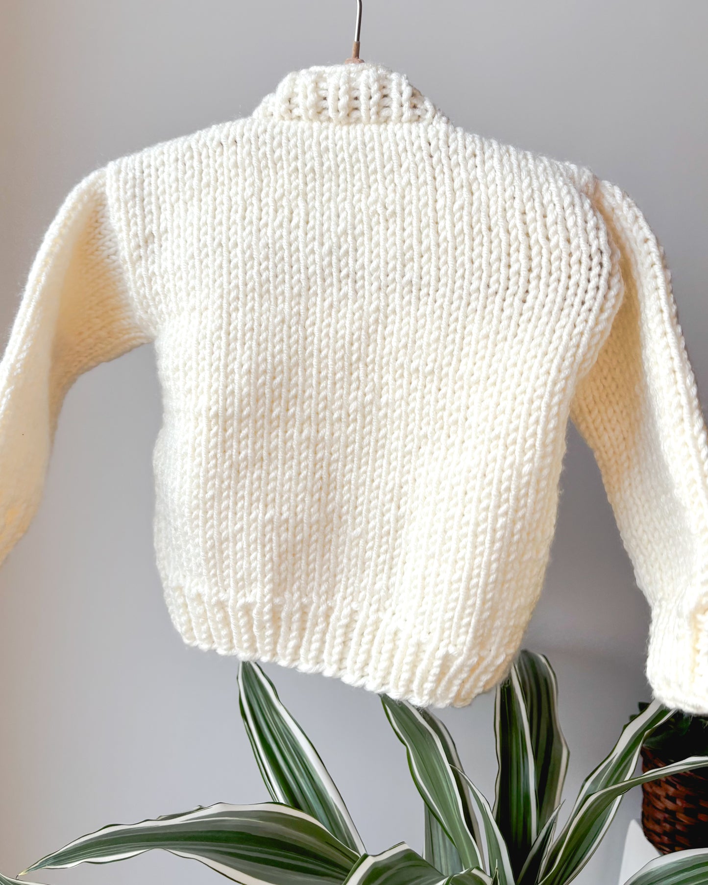 Cream Chunky knit strawberry cardigan