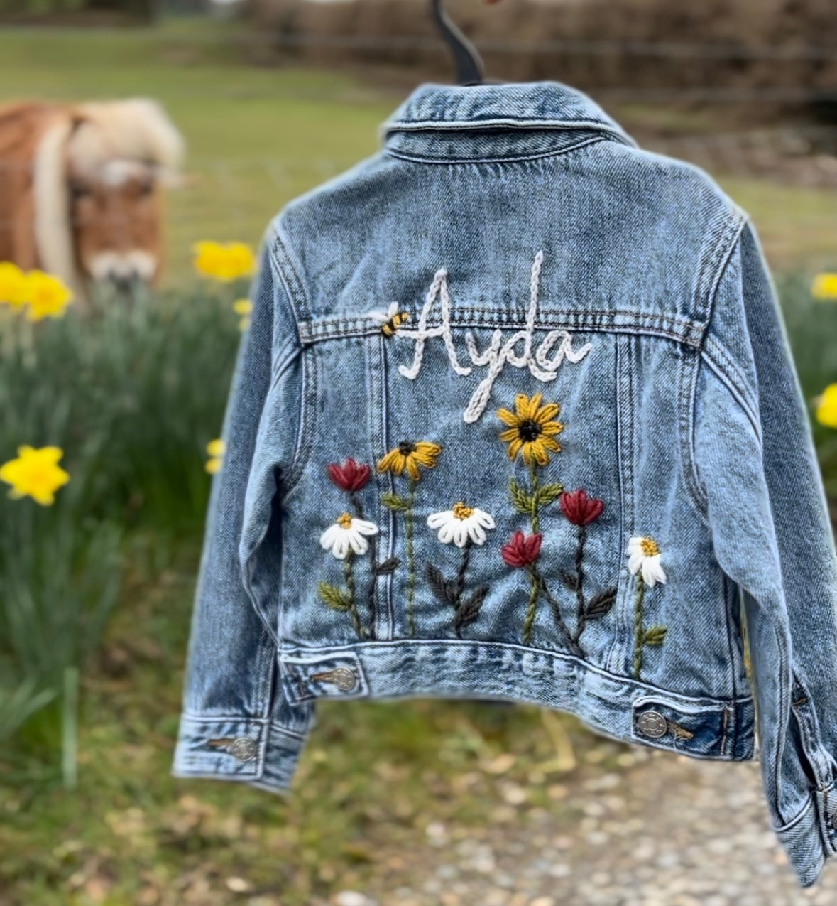 Personalised Floral Denim Jacket