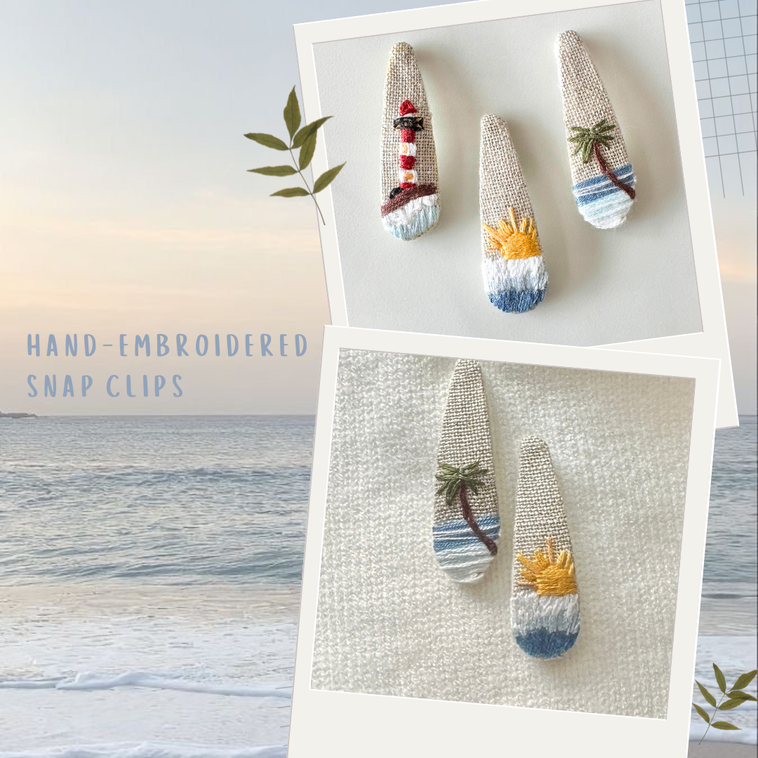 Linen beach clips (set of 3)