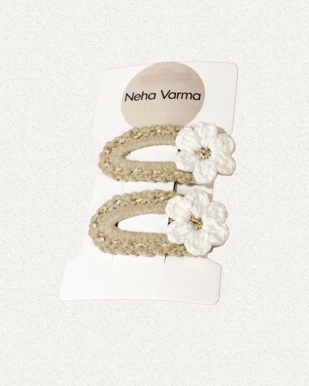 Ivory Floral Snap Clips