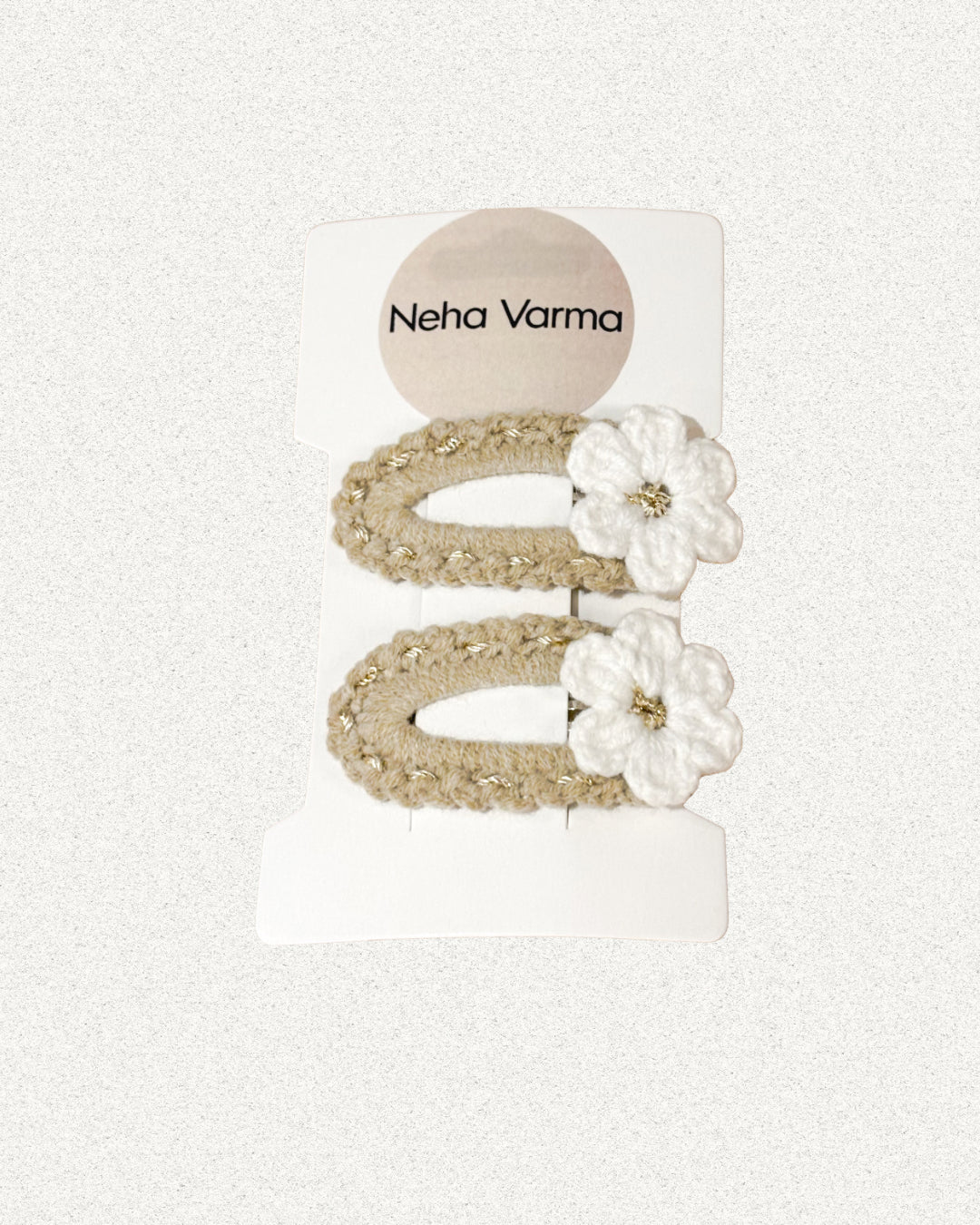 Ivory Floral Snap Clips
