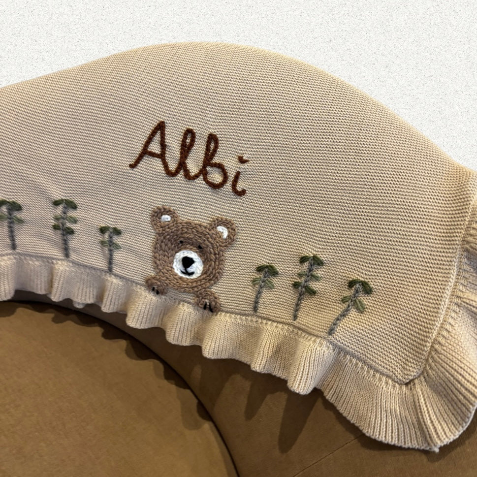 Personalised Bear Baby Blanket