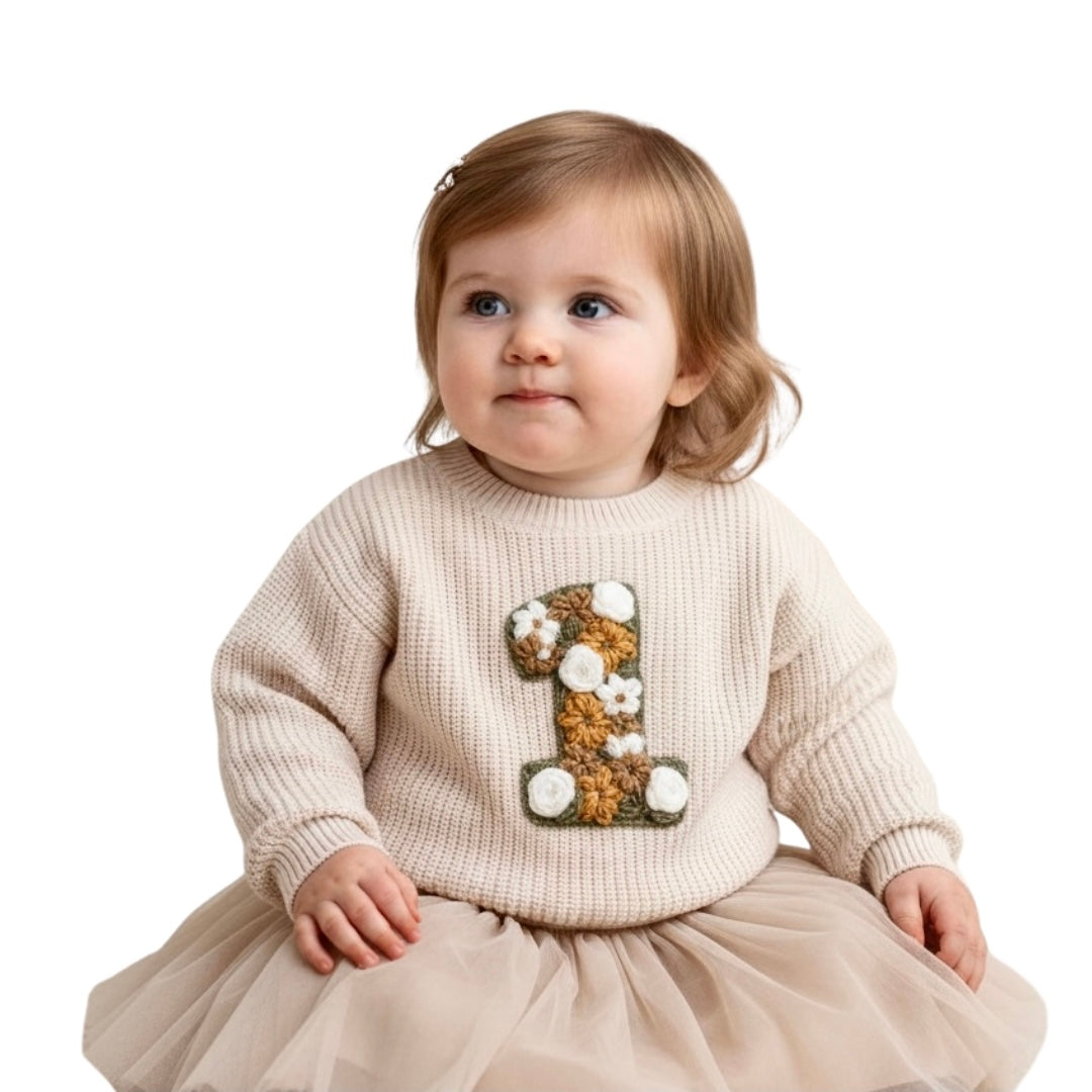 Floral Number Milestone Jumper