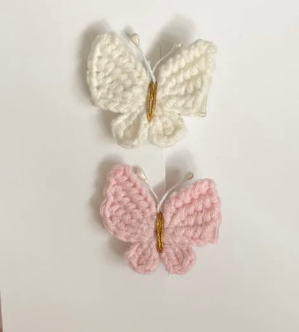 Crochet butterfly clips - 2 pack