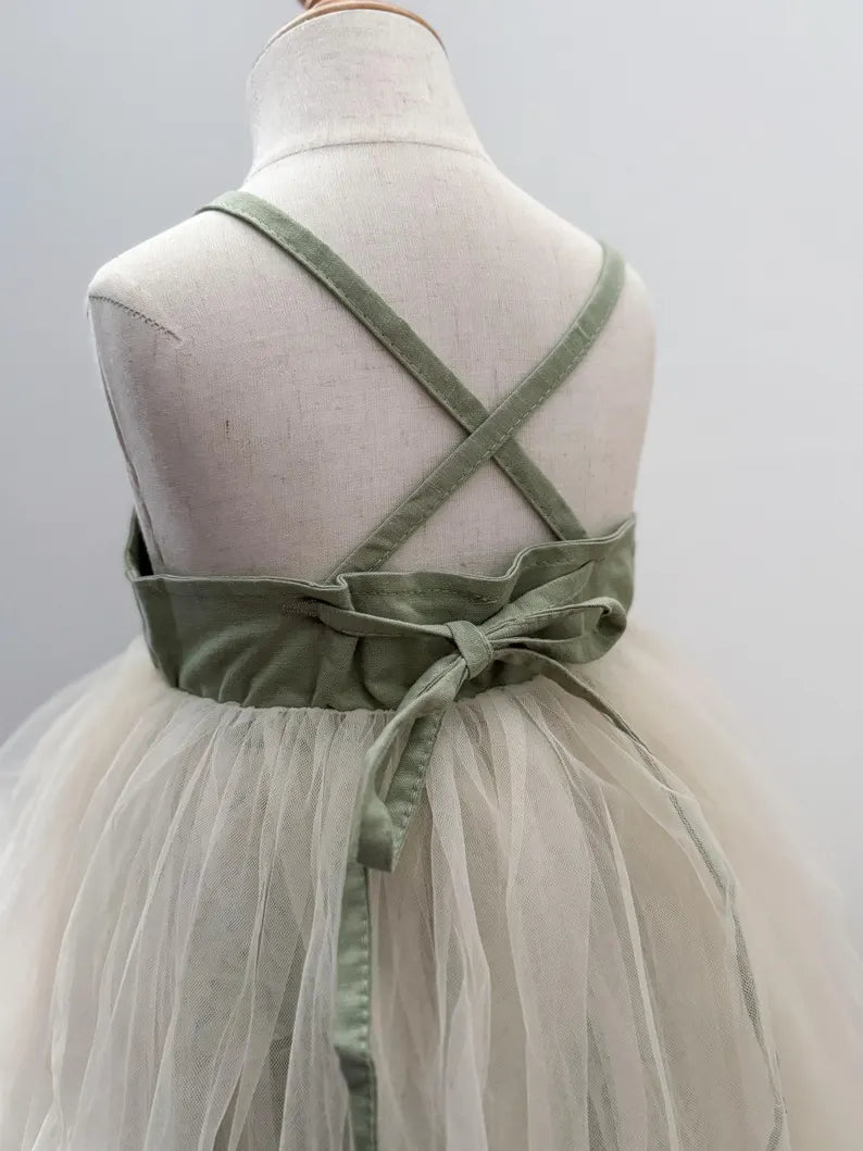 Daisy Tulle Dress (Sage)