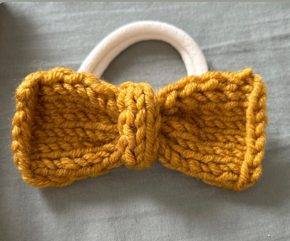 Pink knitted headband