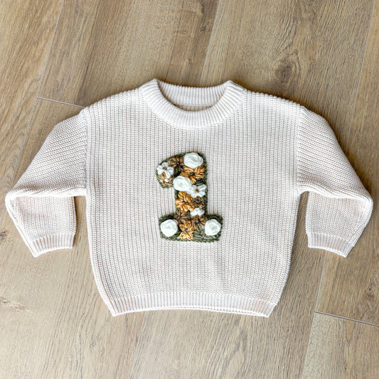Floral Number Milestone Jumper