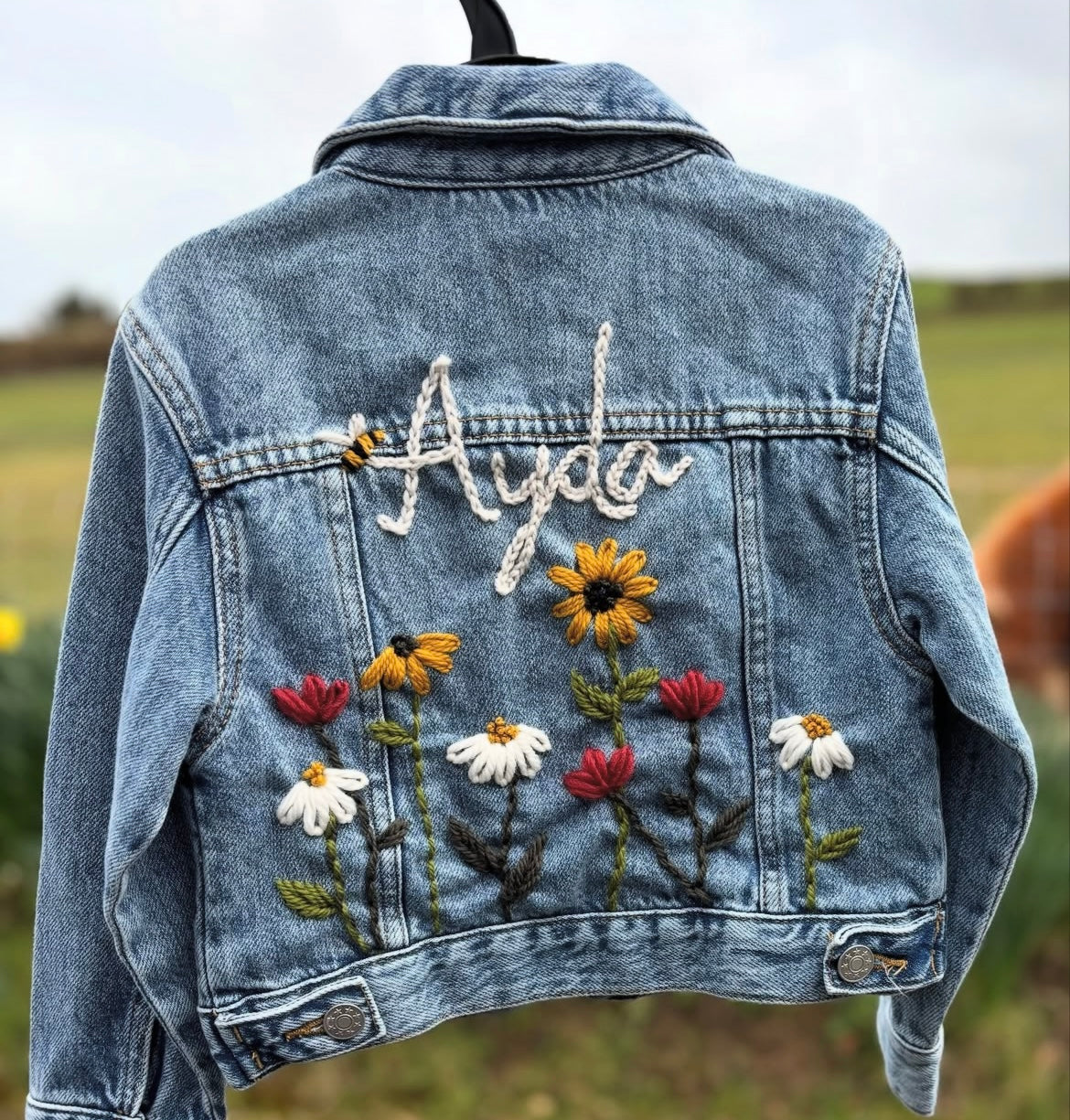 Personalised Floral Denim Jacket