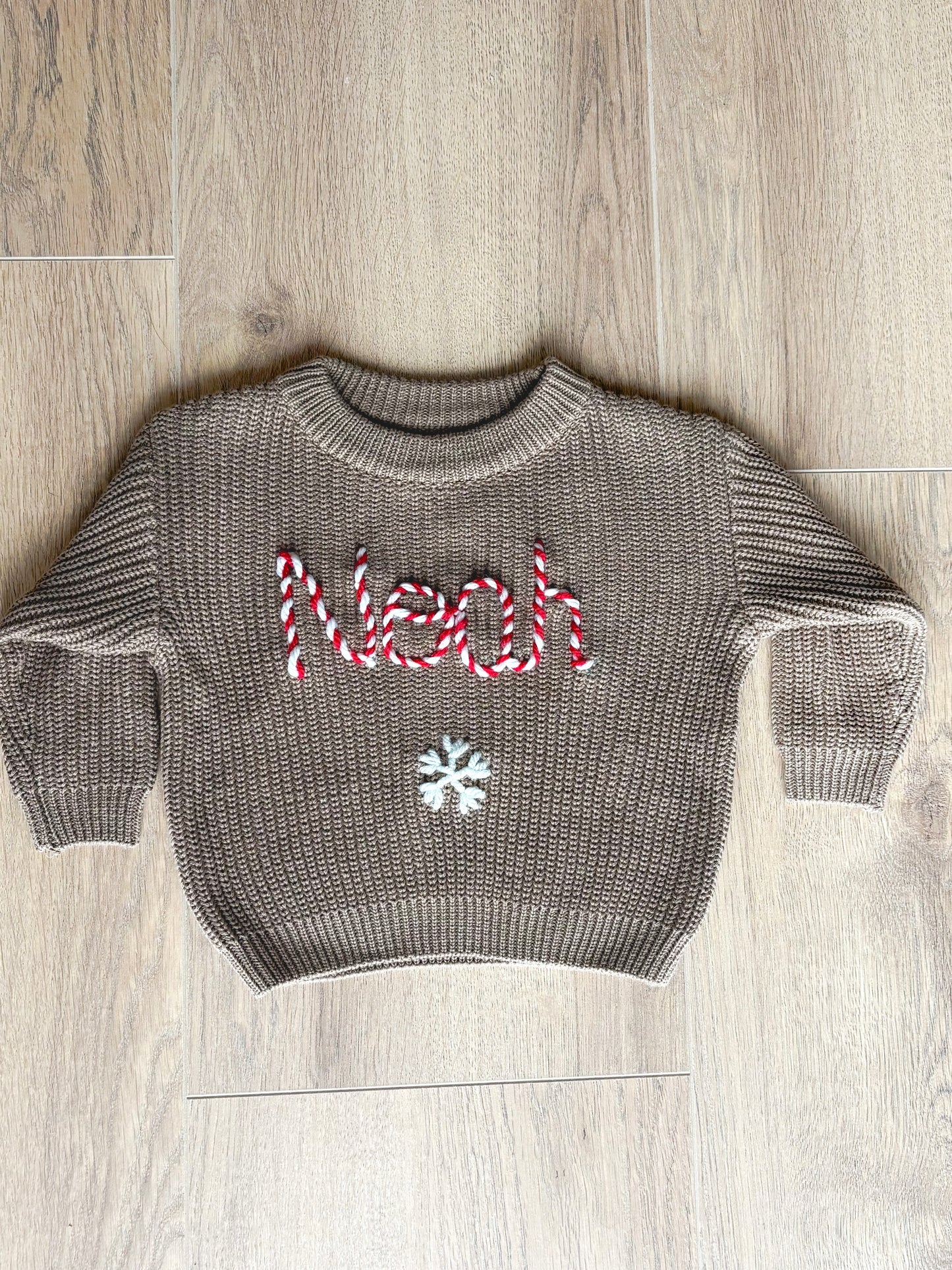 Personalised candy cane Snowflake Jumper