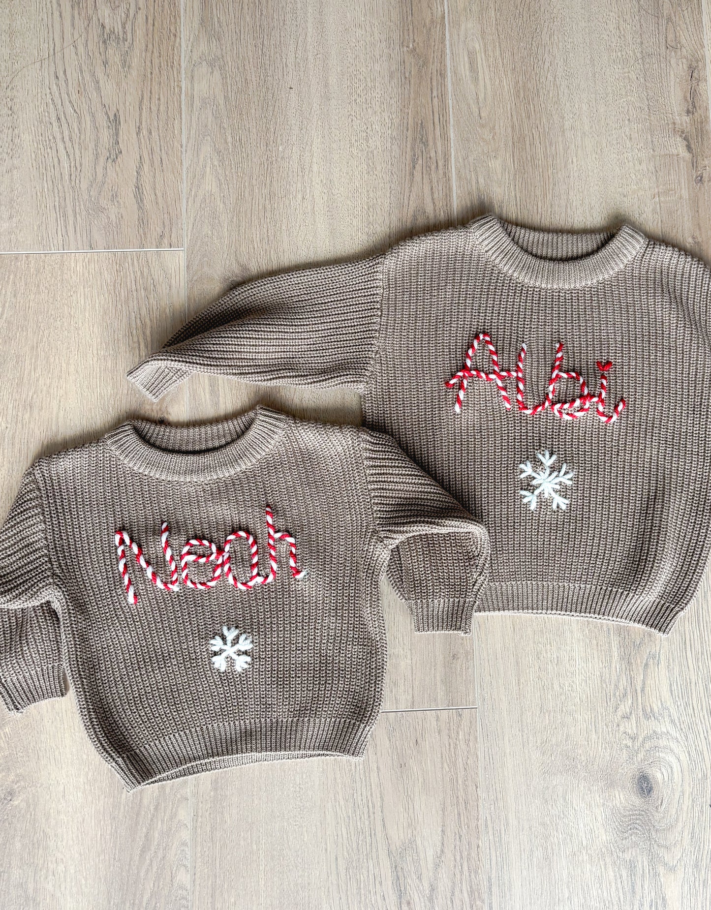 Personalised candy cane Snowflake Jumper