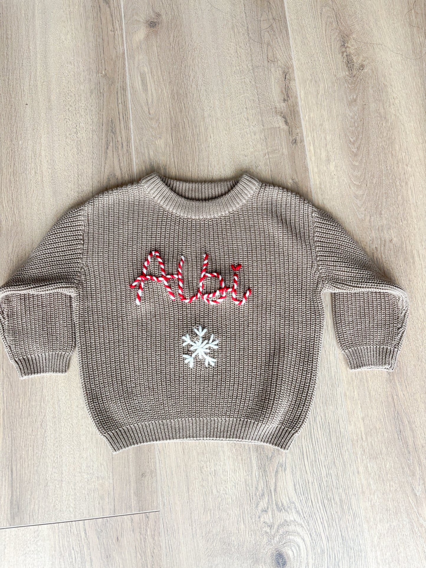 Personalised candy cane Snowflake Jumper