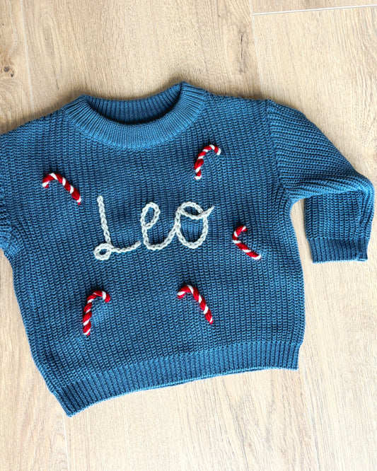 Blue candy cane jumper