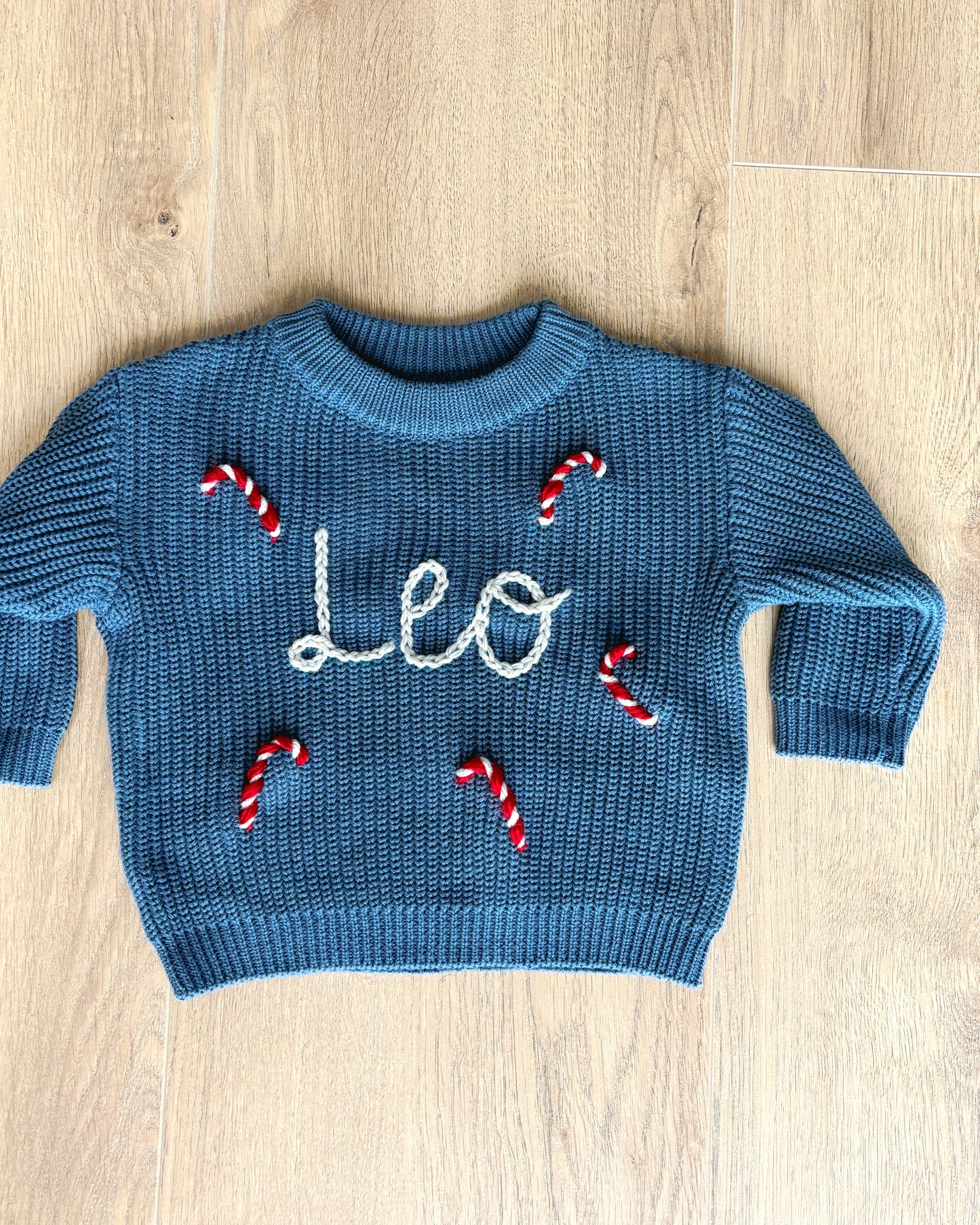 Blue candy cane jumper