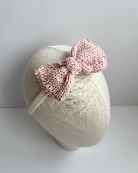 Pink knitted headband