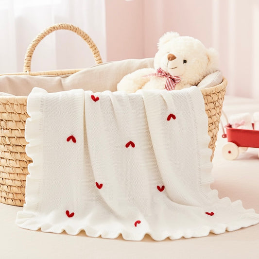 Hearts frill blanket