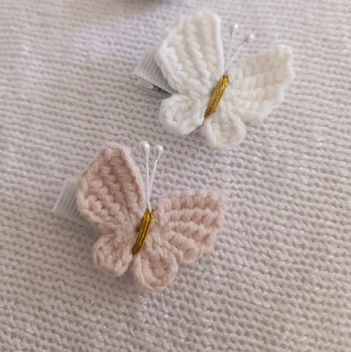 Crochet butterfly clips - 2 pack