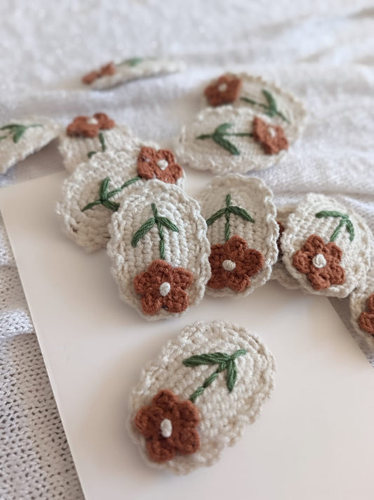Crochet coco flower clip - 2 pack